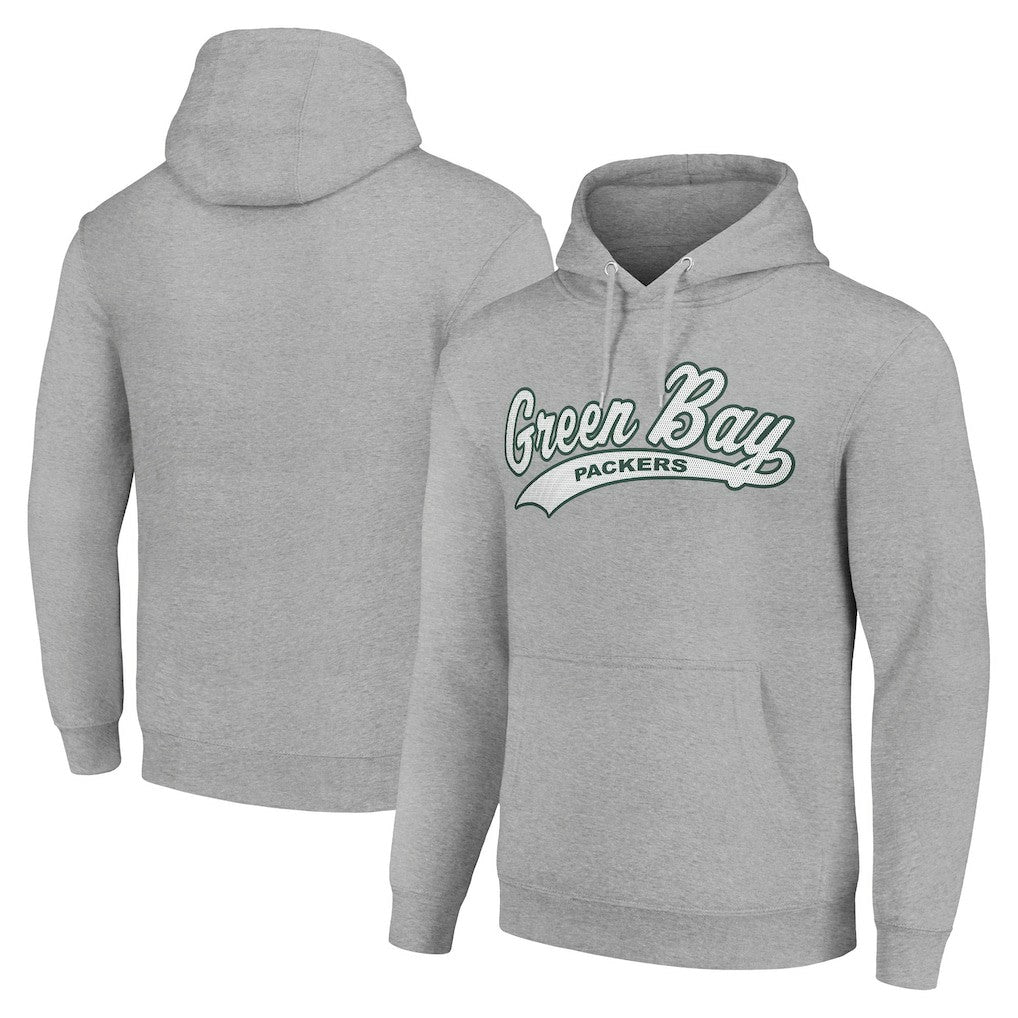 Green Bay Packers Starter Unisex Tailsweep Pullover Hoodie Heather Gray - NFL