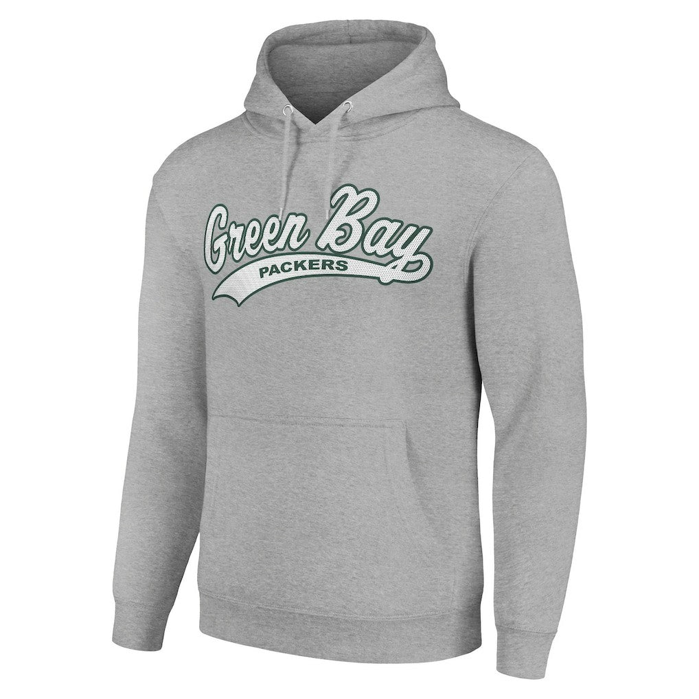 Green Bay Packers Starter Unisex Tailsweep Pullover Hoodie Heather Gray - NFL