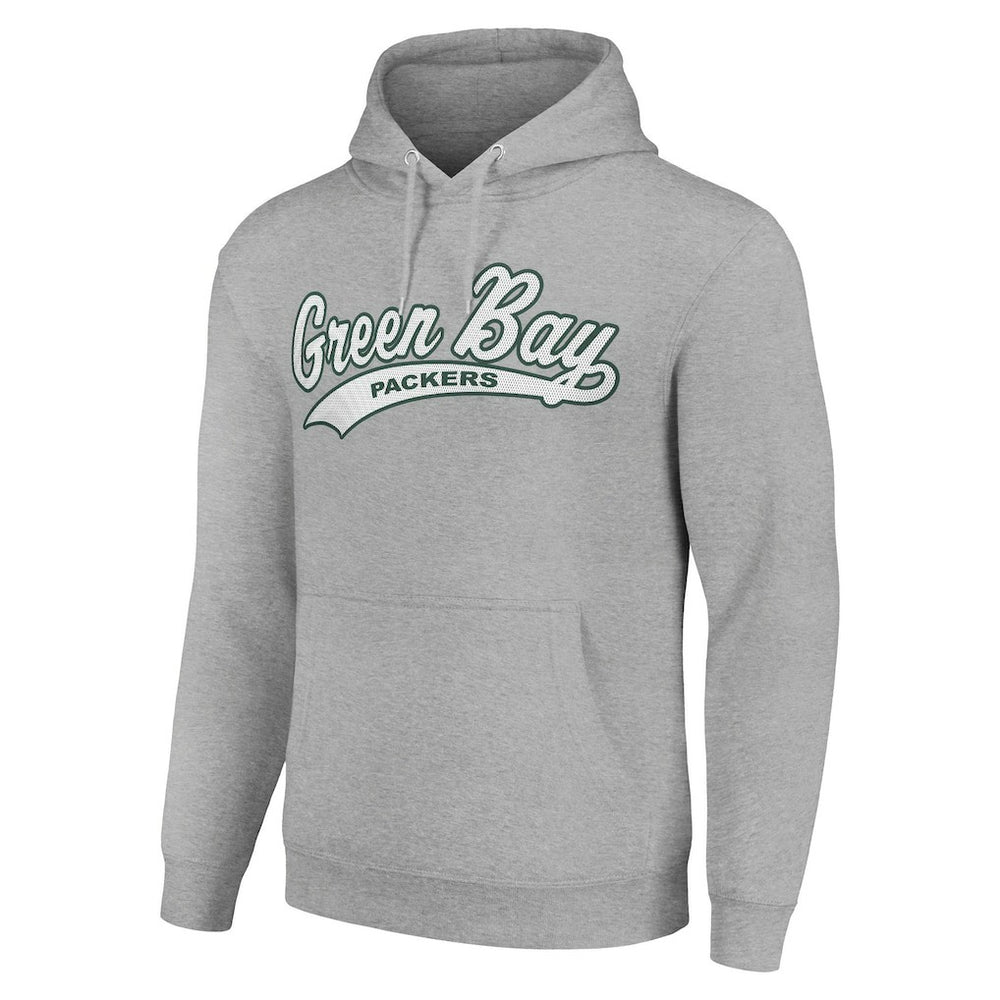 Green Bay Packers Starter Unisex Tailsweep Pullover Hoodie Heather Gray - NFL