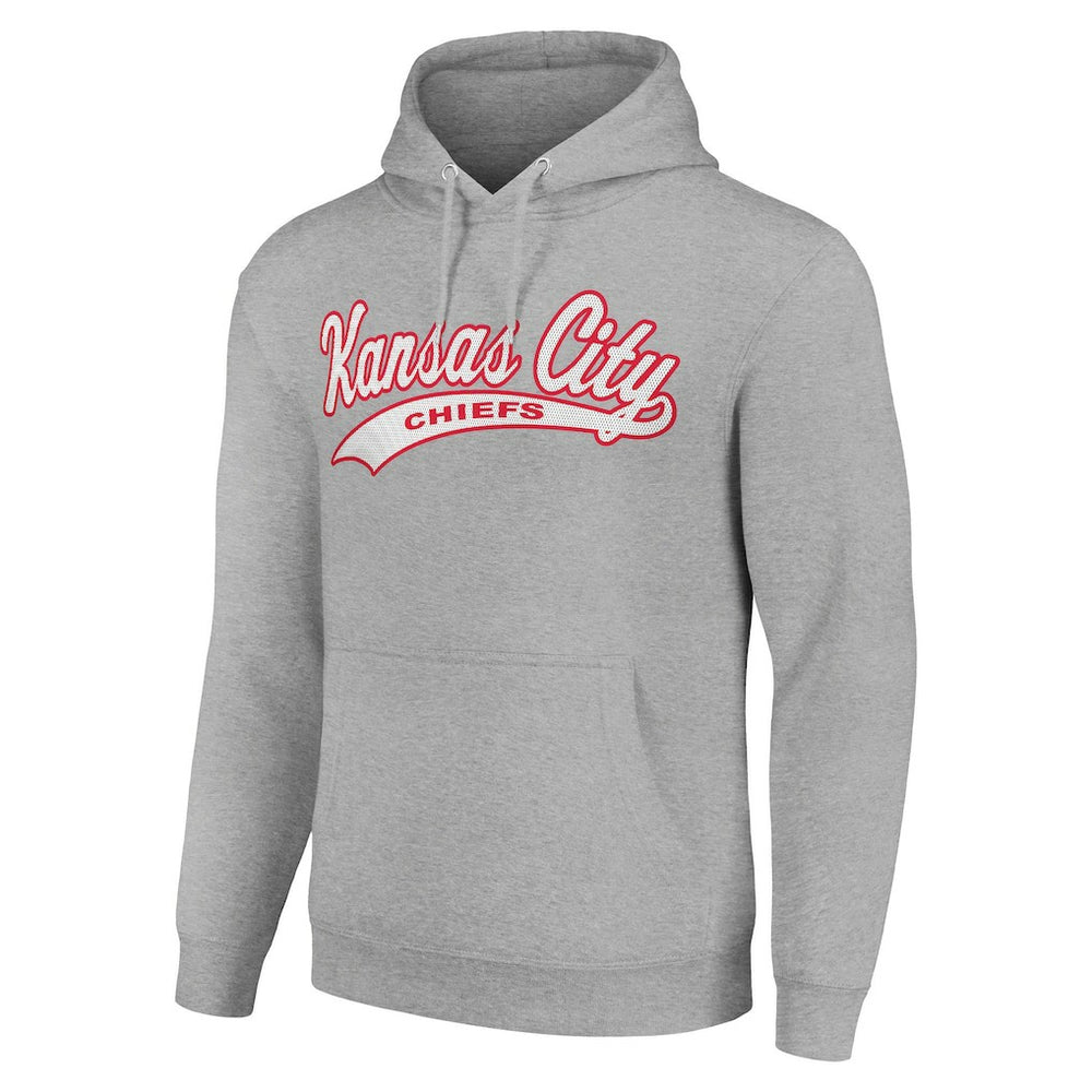 Kansas City Chiefs Starter Unisex Tailsweep Pullover Hoodie Heather Gray - NFL