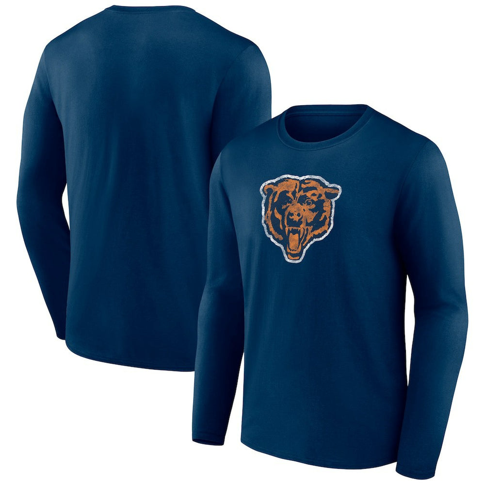 Chicago Bears Throwback Long Sleeve T-Shirt Navy - NFL