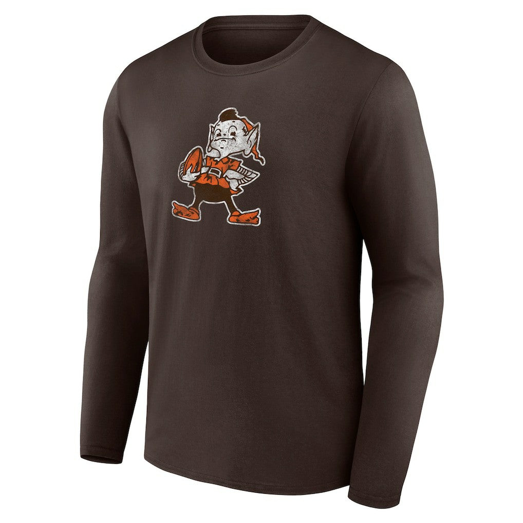 Cleveland Browns Throwback Long Sleeve T-Shirt Brown - NFL