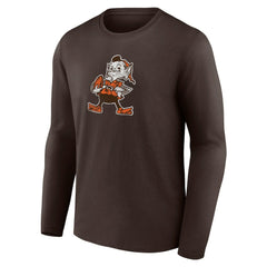 Cleveland Browns Throwback Long Sleeve T-Shirt Brown - NFL