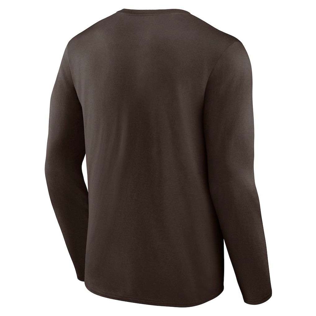 Cleveland Browns Throwback Long Sleeve T-Shirt Brown - NFL