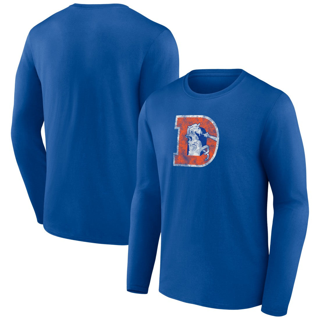 Denver Broncos Throwback Long Sleeve T-Shirt Royal - NFL