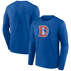 Denver Broncos Throwback Long Sleeve T-Shirt Royal - NFL