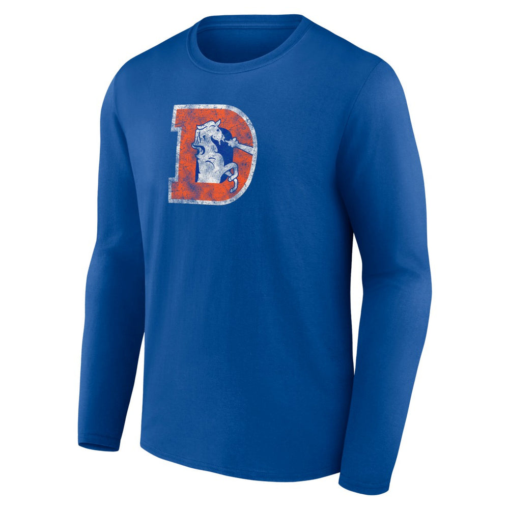 Denver Broncos Throwback Long Sleeve T-Shirt Royal - NFL