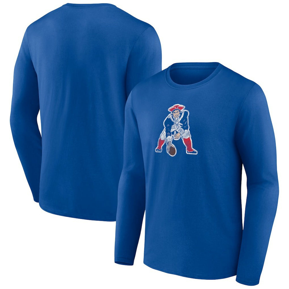 New England Patriots Throwback Long Sleeve T-Shirt Royal - NFL