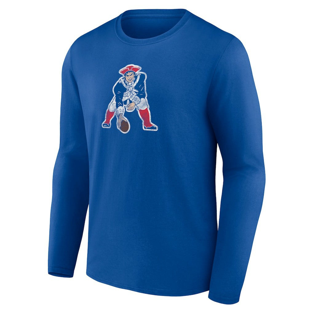 New England Patriots Throwback Long Sleeve T-Shirt Royal - NFL