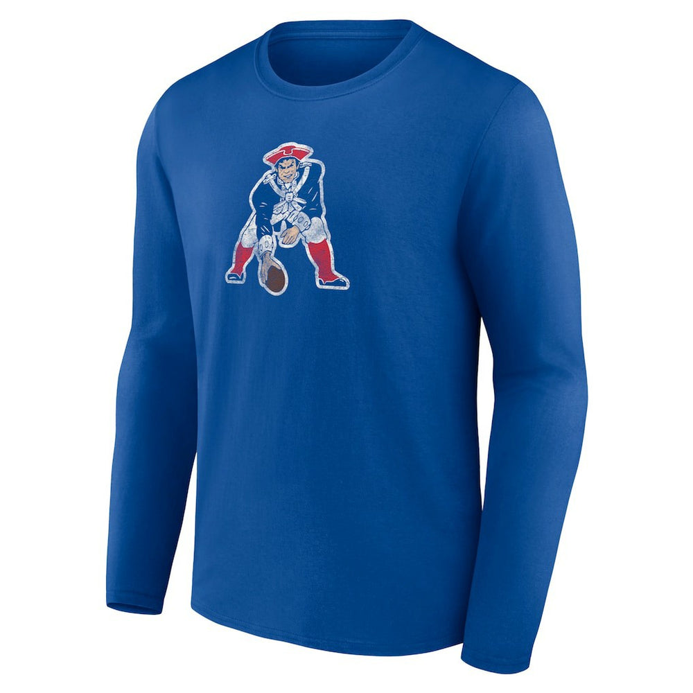 New England Patriots Throwback Long Sleeve T-Shirt Royal - NFL