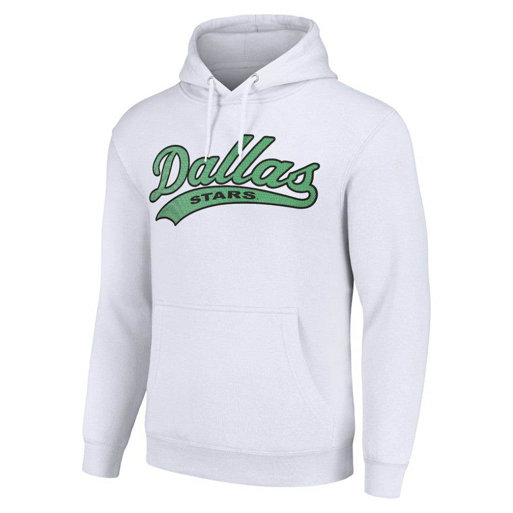 Dallas Stars - Starter Tailsweep Fleece Tri-Blend Pullover Hoodie White