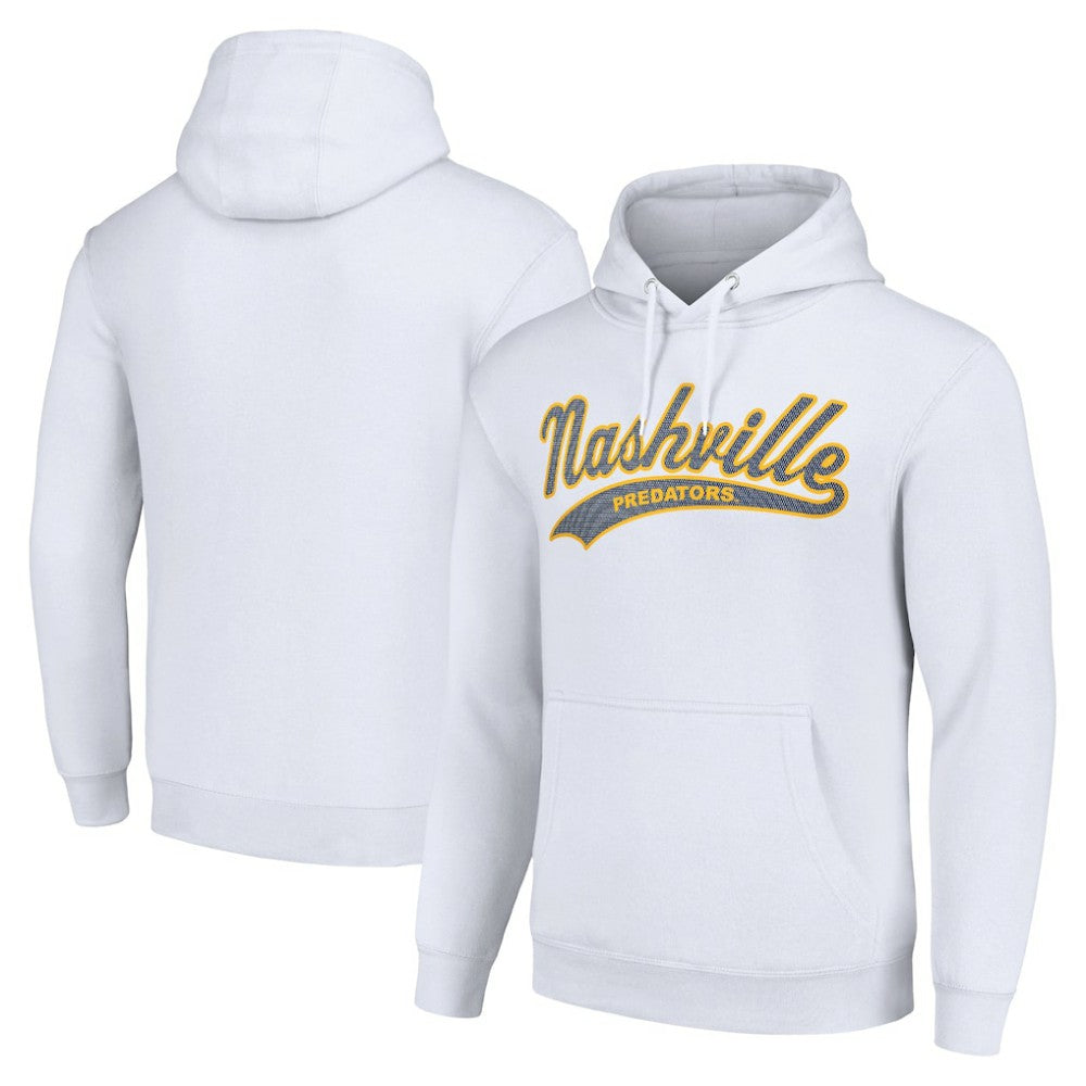 Nashville Predators - Starter Tailsweep Fleece Tri-Blend Pullover Hoodie White
