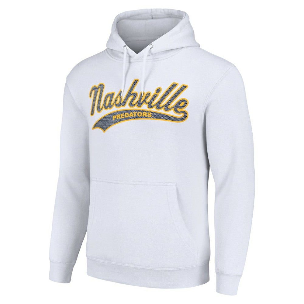 Nashville Predators - Starter Tailsweep Fleece Tri-Blend Pullover Hoodie White