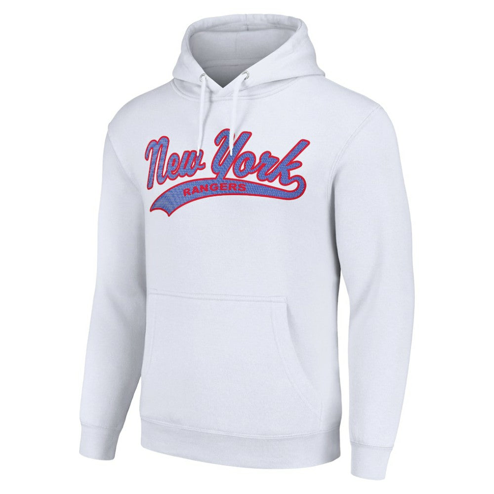 New York Rangers Starter Tailsweep Fleece Tri-Blend Pullover Hoodie White