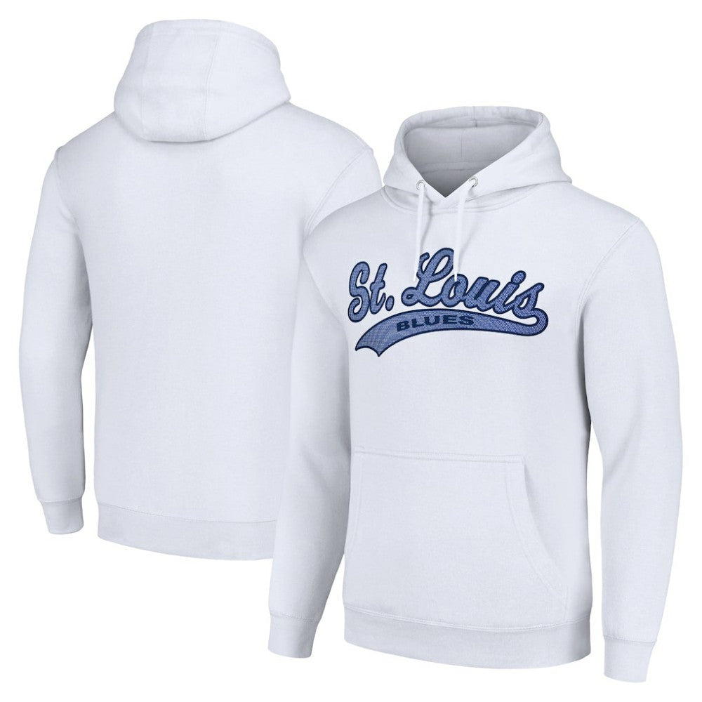St. Louis Blues - Starter Tailsweep Fleece Tri-Blend Pullover Hoodie White