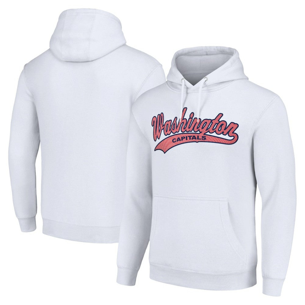 Washington Capitals Starter Tailsweep Fleece Tri-Blend Pullover Hoodie White