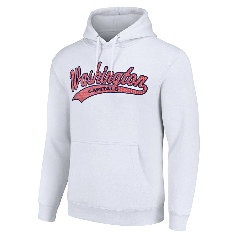 Washington Capitals Starter Tailsweep Fleece Tri-Blend Pullover Hoodie White
