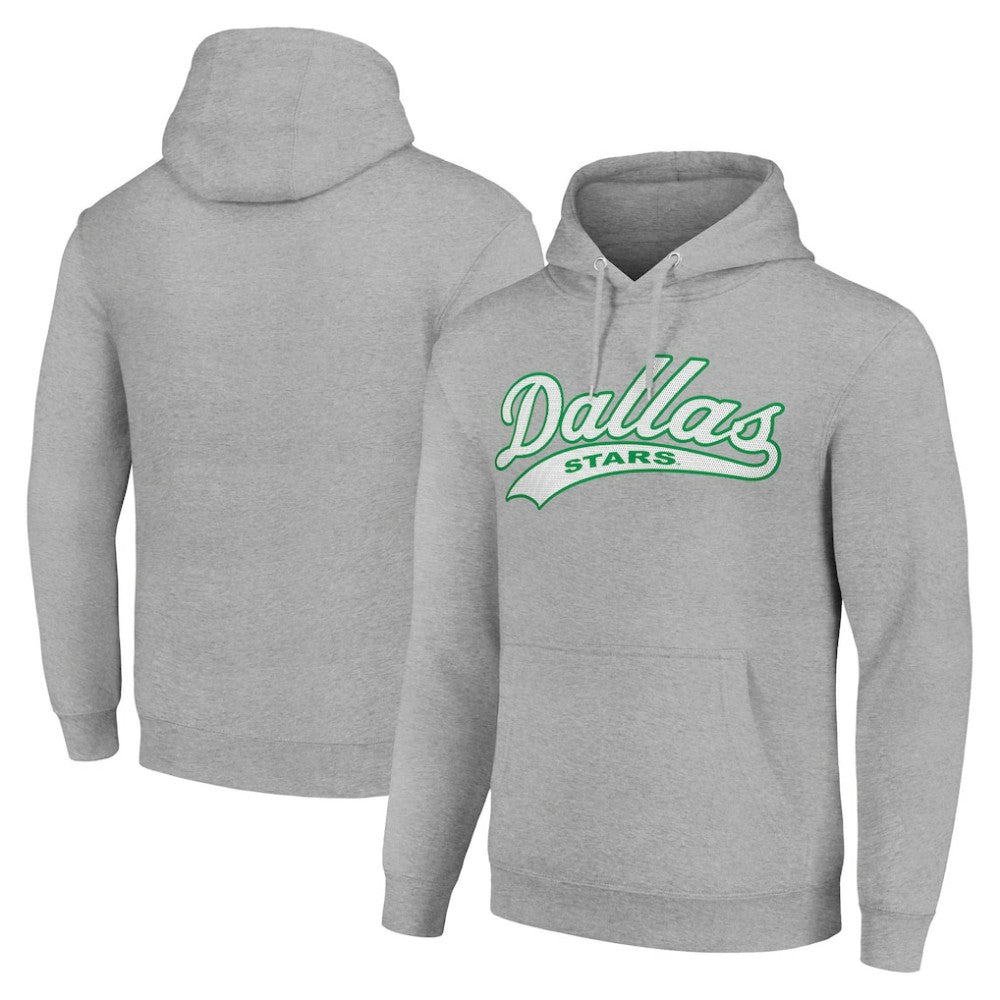Dallas Stars - Starter Tailsweep Fleece Tri-Blend Pullover Hoodie Heather Gray