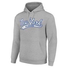 New York Islanders - Starter Tailsweep Fleece Tri-Blend Pullover Hoodie Heather Gray
