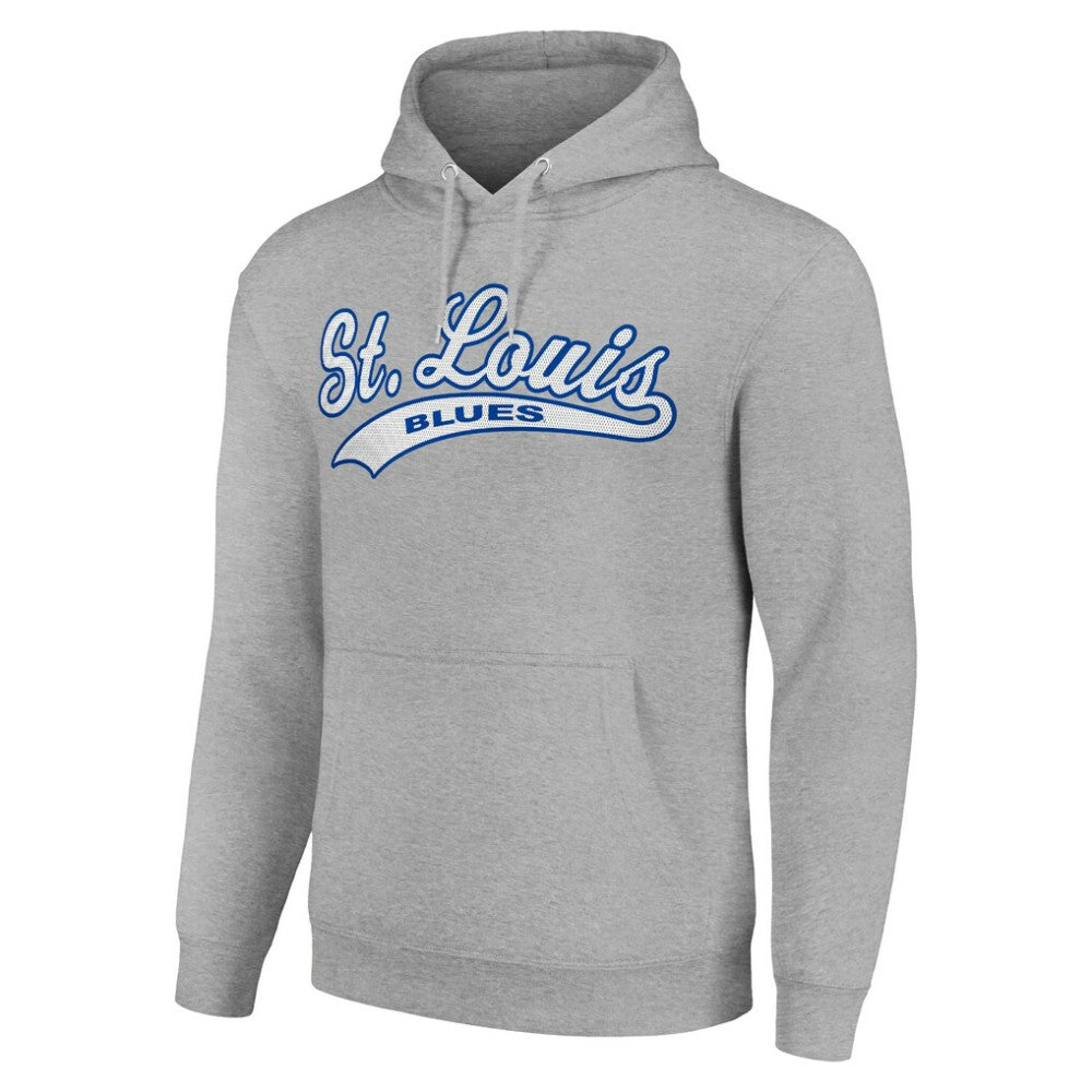 St. Louis Blues - Starter Tailsweep Fleece Tri-Blend Pullover Hoodie Heather Gray