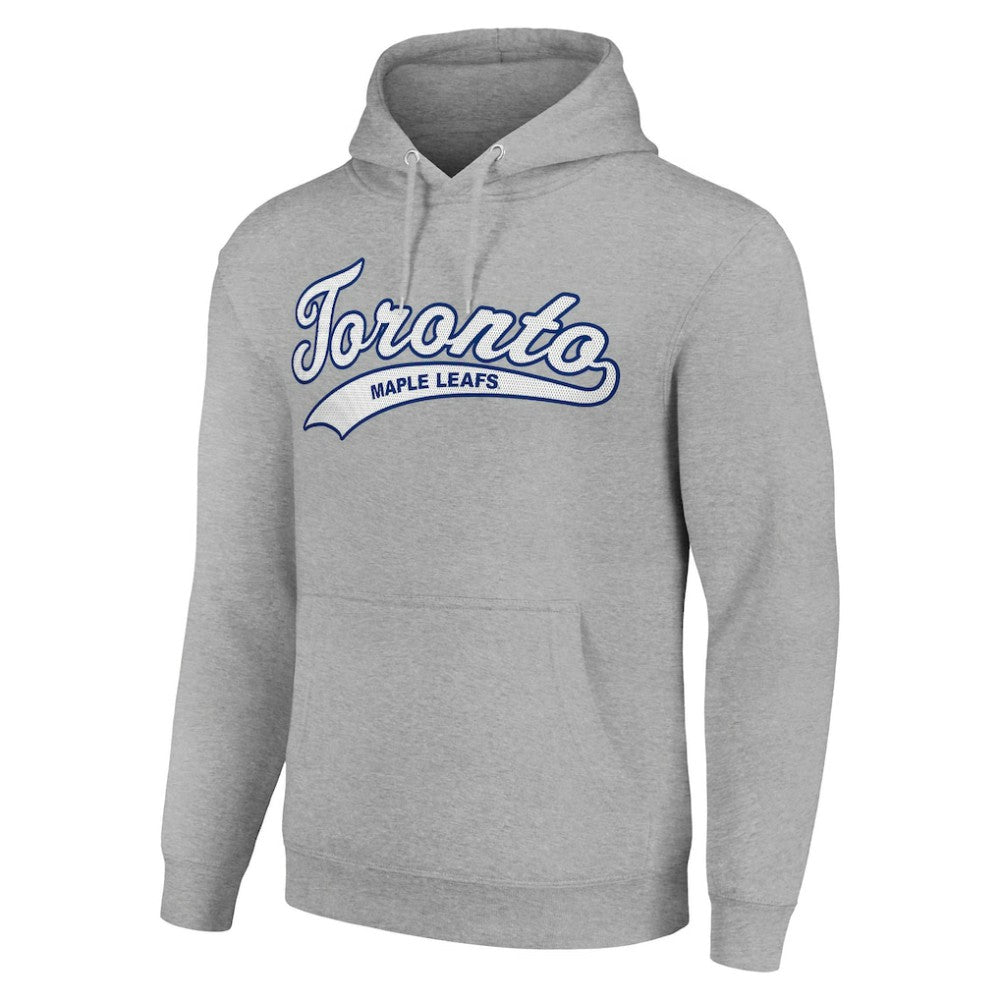 Toronto Maple Leafs - Starter Tailsweep Fleece Tri-Blend Pullover Hoodie Heather Gray
