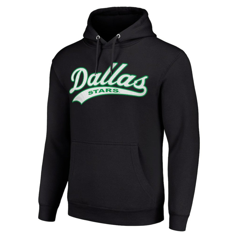 Dallas Stars - Starter Tailsweep Fleece Tri-Blend Pullover Hoodie Black