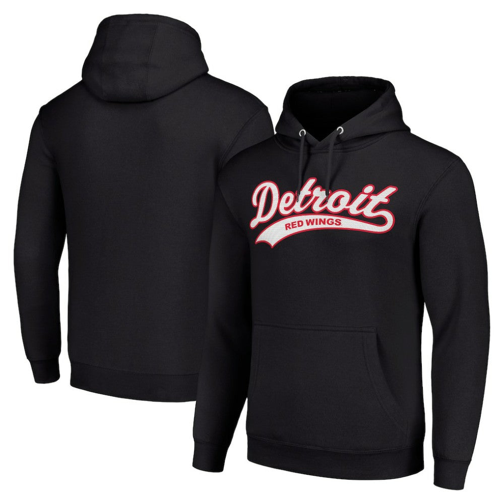 Detroit Red Wings - Starter Tailsweep Fleece Tri-Blend Pullover Hoodie Black