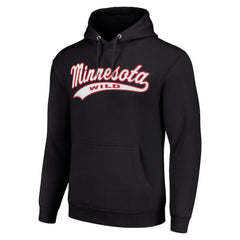 Minnesota Wild - Starter Tailsweep Fleece Tri-Blend Pullover Hoodie Black