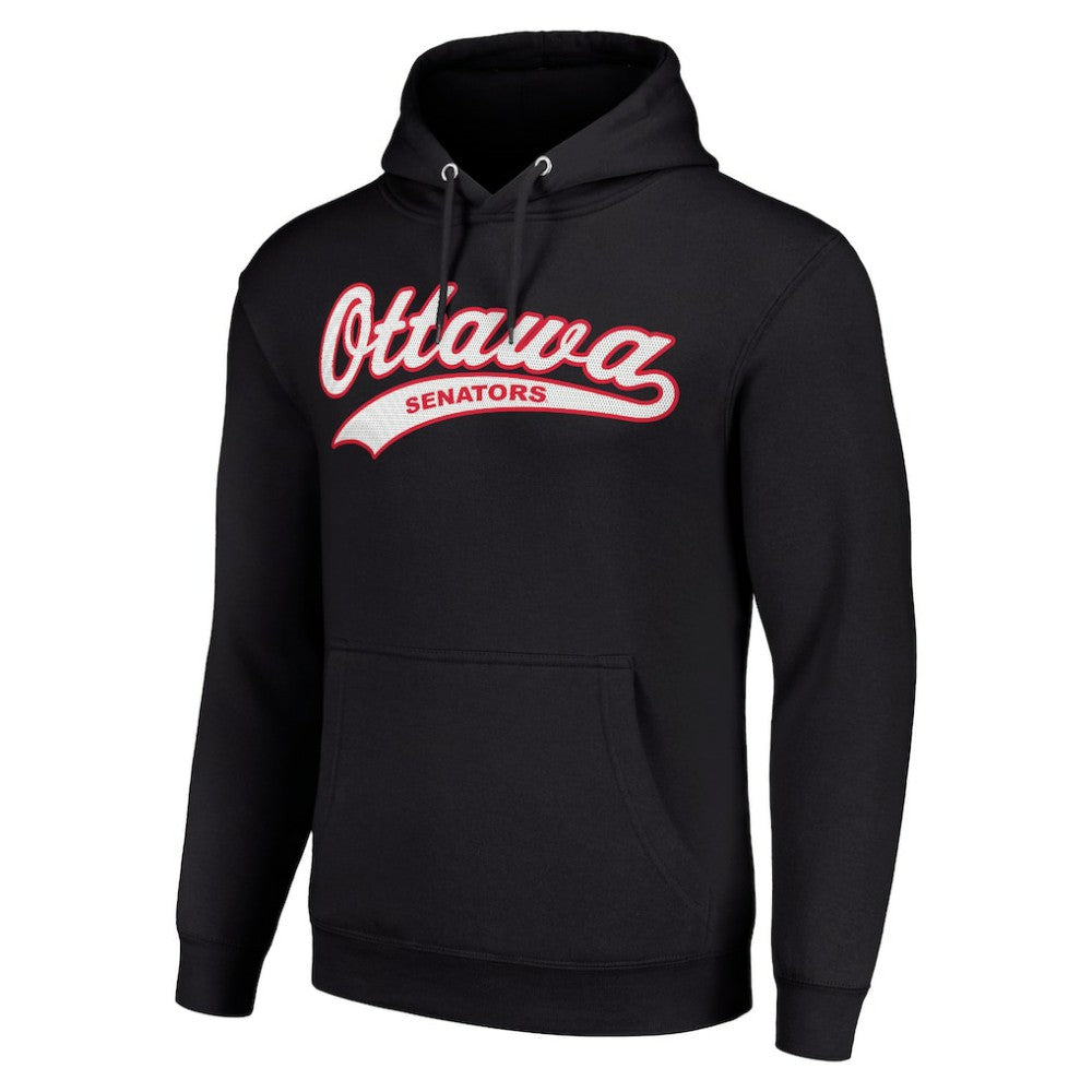 Ottawa Senators - Starter Tailsweep Fleece Tri-Blend Pullover Hoodie Black