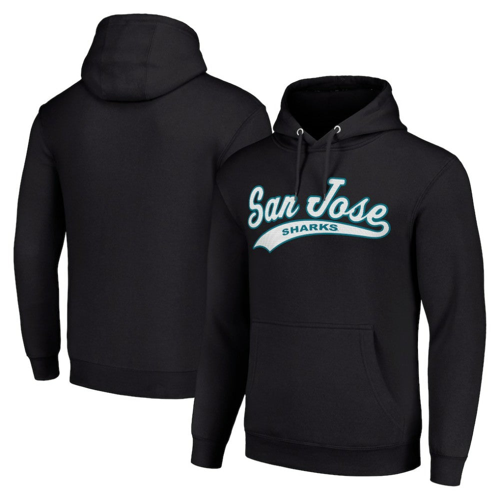 San Jose Sharks - Starter Tailsweep Fleece Tri-Blend Pullover Hoodie Black