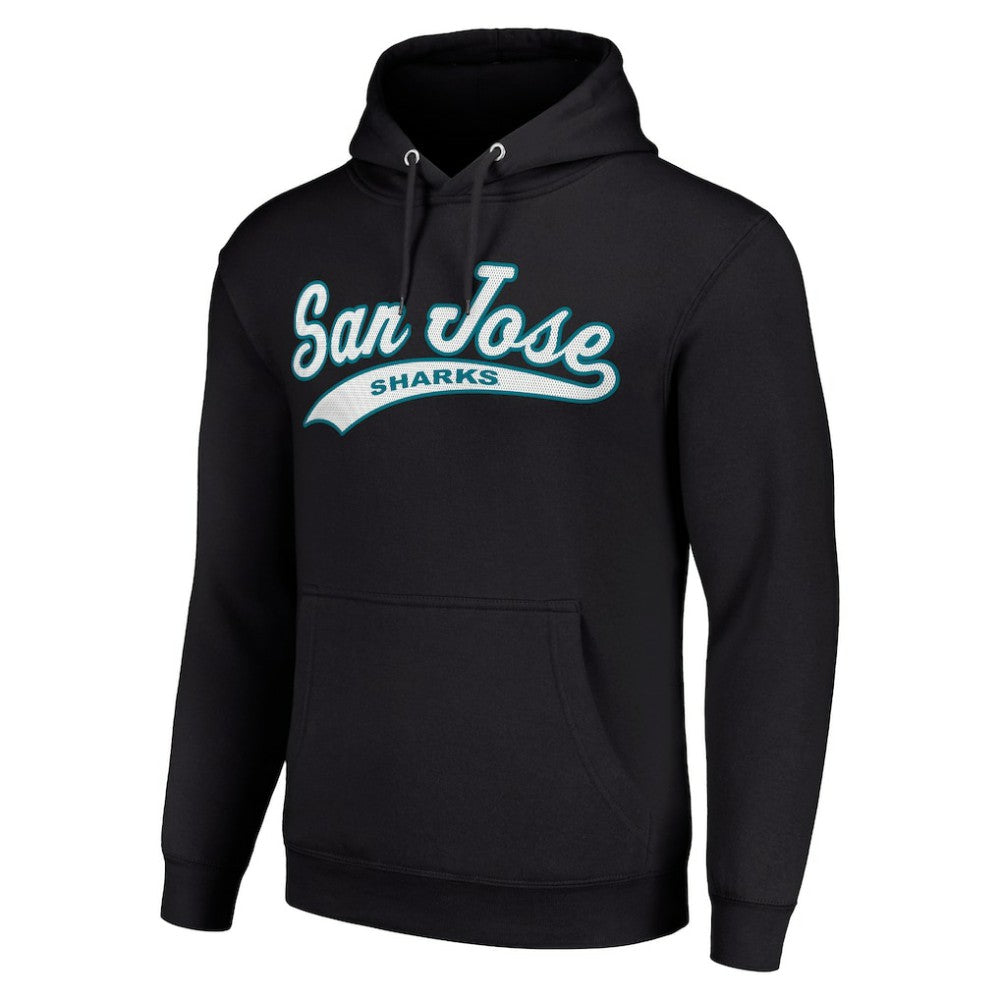 San Jose Sharks - Starter Tailsweep Fleece Tri-Blend Pullover Hoodie Black
