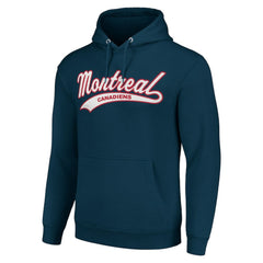 Montreal Canadiens - Starter Tailsweep Fleece Tri-Blend Pullover Hoodie Navy
