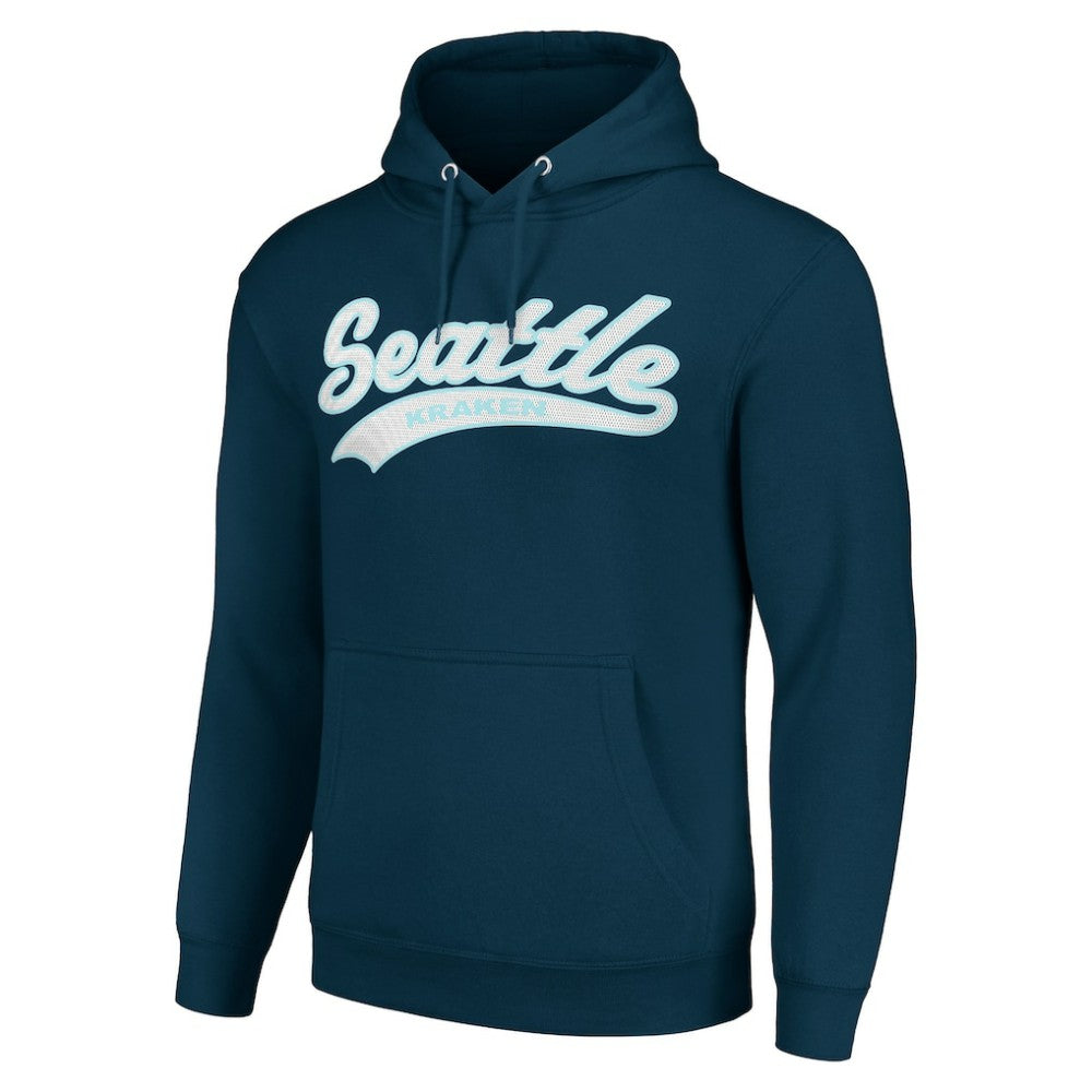 Seattle Kraken Starter Tailsweep Fleece Tri-Blend Pullover Hoodie Deep Sea Blue