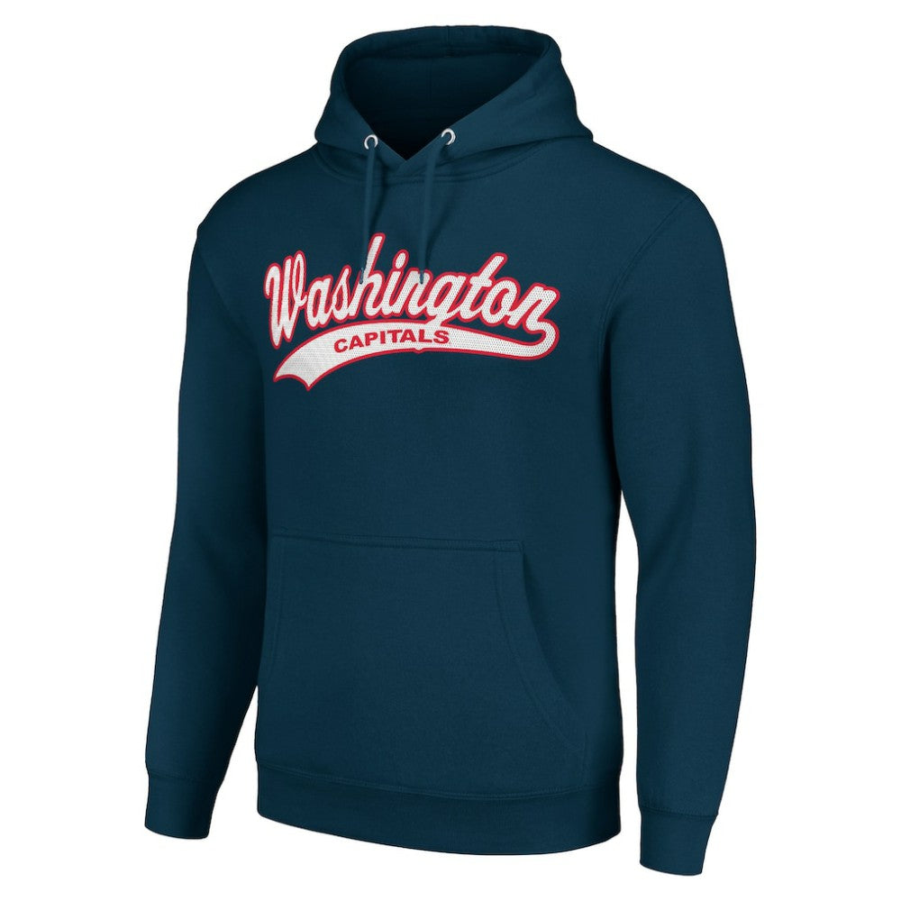 Washington Capitals Starter Tailsweep Fleece Tri-Blend Pullover Hoodie Navy