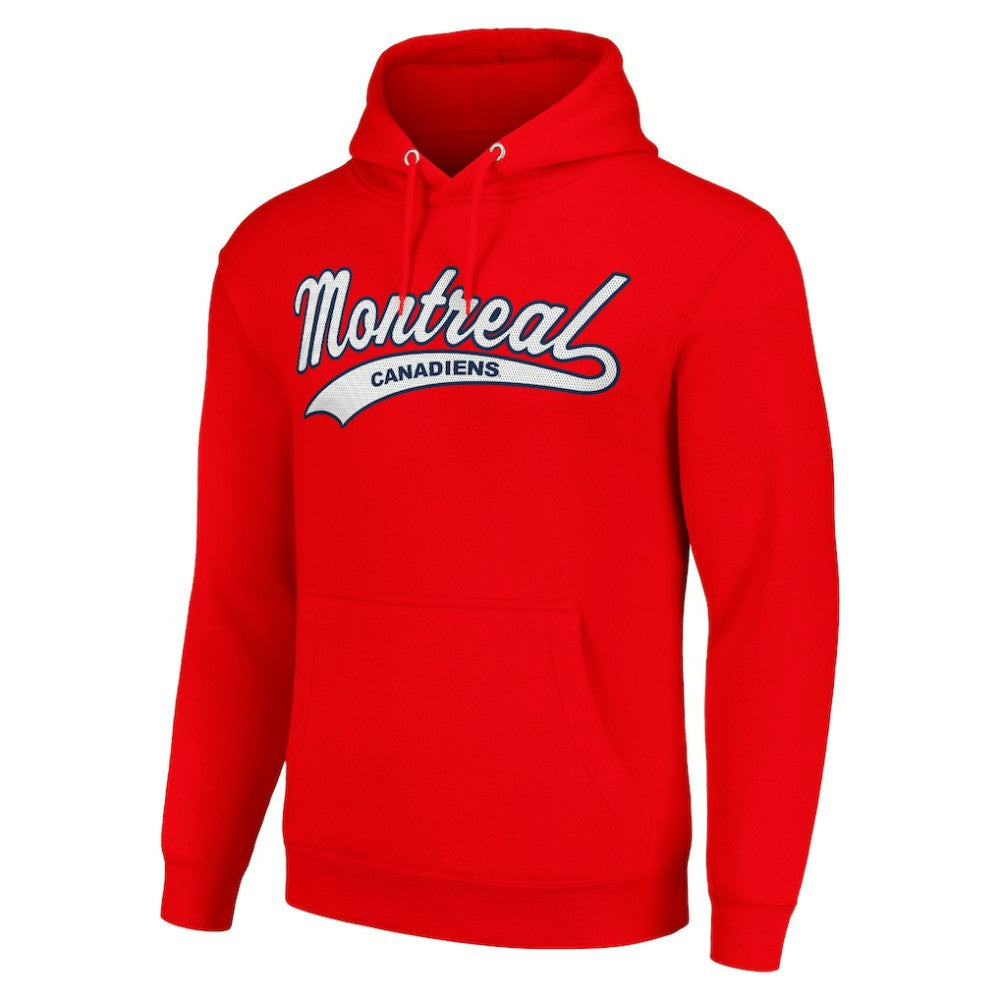 Montreal Canadiens - Starter Tailsweep Fleece Tri-Blend Pullover Hoodie Red