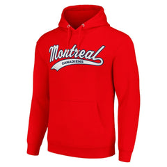 Montreal Canadiens - Starter Tailsweep Fleece Tri-Blend Pullover Hoodie Red