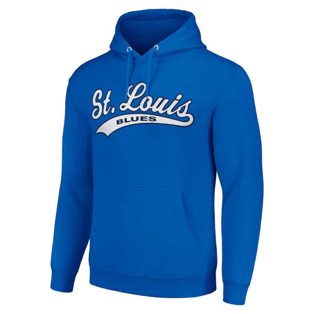 St. Louis Blues - Starter Tailsweep Fleece Tri-Blend Pullover Hoodie Blue