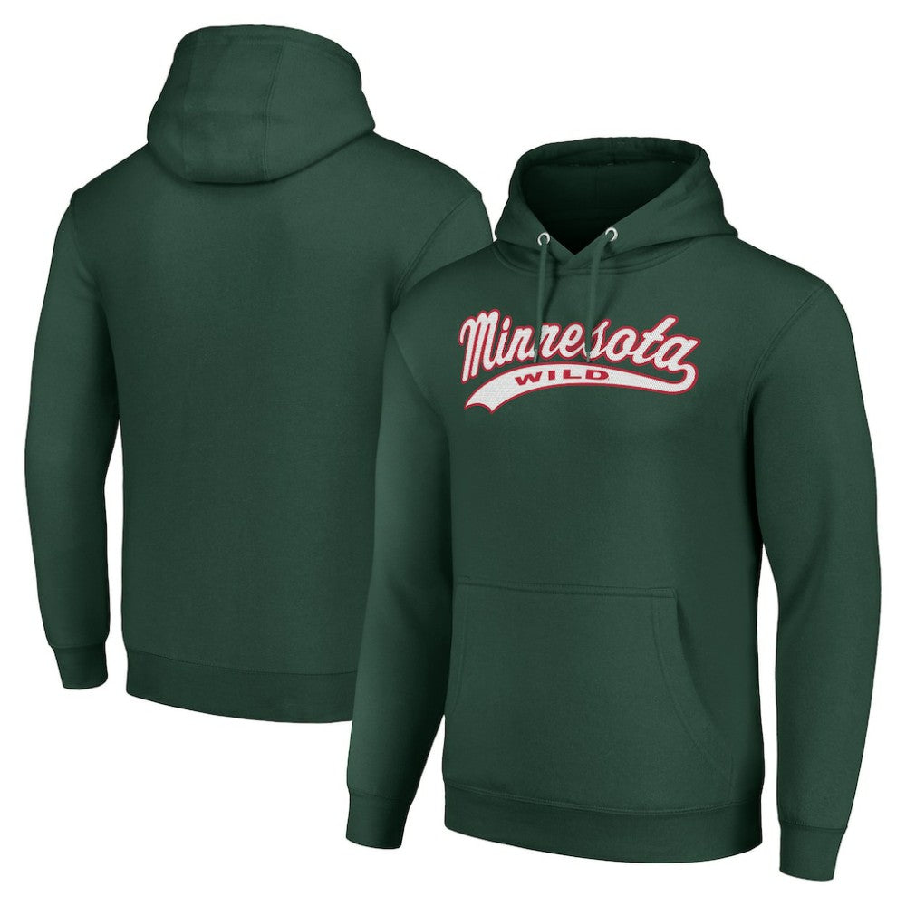 Minnesota Wild - Starter Tailsweep Fleece Tri-Blend Pullover Hoodie Green