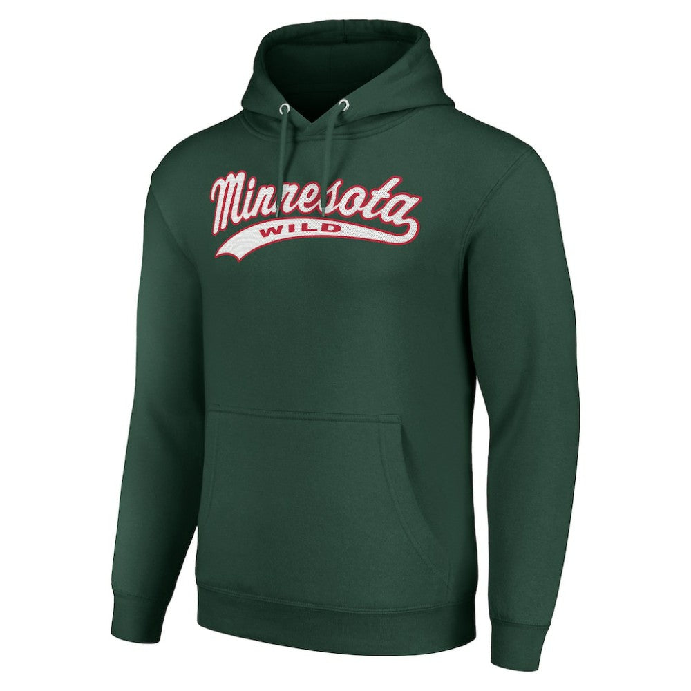 Minnesota Wild - Starter Tailsweep Fleece Tri-Blend Pullover Hoodie Green