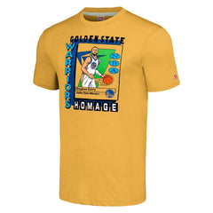 NBA - Stephen Curry Golden State Warriors Homage Unisex SkyBox Player Tri-Blend T-Shirt - Gold