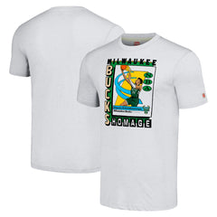 NBA - Giannis Antetokounmpo Milwaukee Bucks Homage Unisex SkyBox Player Tri-Blend T-Shirt - Heather Gray