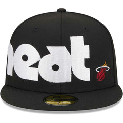 New Era - Miami Heat Checkerboard UV 59FIFTY Fitted Hat - Black