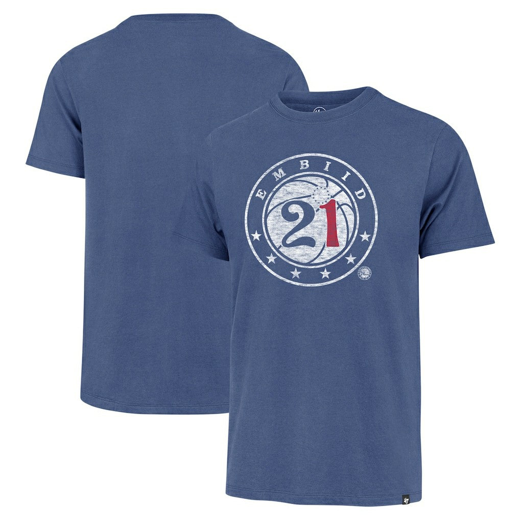 47 brand - Joel Embiid Philadelphia 76ers '47 Player Logo Vintage T-Shirt - Royal