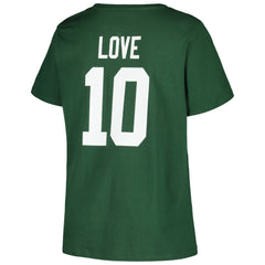 Jordan Love Green Bay Packers Women's Plus Size Name & Number V-Neck T-Shirt Green - Fanatics