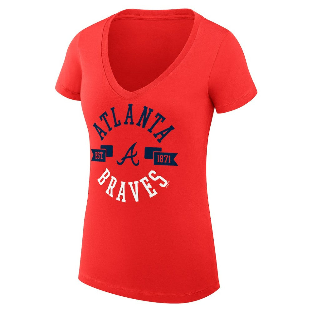 Atlanta Braves G-III 4Her by Carl Banks Women's Super-Slim Fit Lightweight City Graphic V-Neck T-Shirt for sale