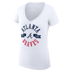 Atlanta Braves G-III 4Her by Carl Banks Women's Super-Slim Fit Lightweight City Graphic V-Neck T-Shirt Sale