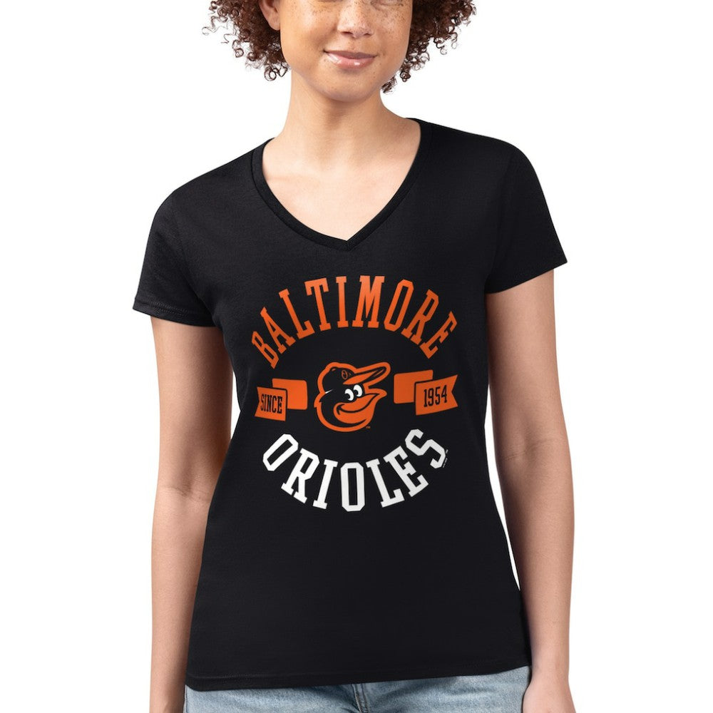Baltimore Orioles G-III 4Her by Carl Banks Women's Super-Slim Fit Lightweight City Graphic V-Neck T-Shirt Online