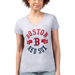 Boston Red Sox G-III 4Her by Carl Banks Women's Super-Slim Fit Lightweight City Graphic V-Neck T-Shirt Near Me