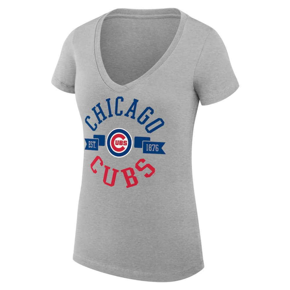 Chicago Cubs G-III 4Her by Carl Banks Women's Super-Slim Fit Lightweight City Graphic V-Neck T-Shirt Near Me