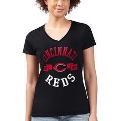 Cincinnati Reds G-III 4Her by Carl Banks Women's Super-Slim Fit Lightweight City Graphic V-Neck T-Shirt discount